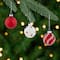 12ct. 1.75" 2-Finish Red & White Glass Ball Ornaments
